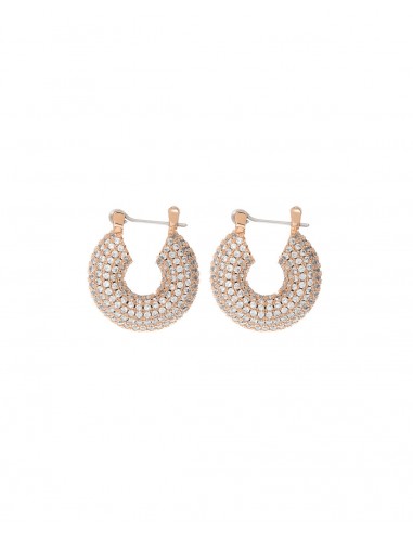 Pave Mini Donut Hoops- Rose Gold pas cher 