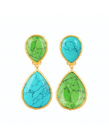 Malibu Earrings Turquoise & Green Turquoise Livraison rapide