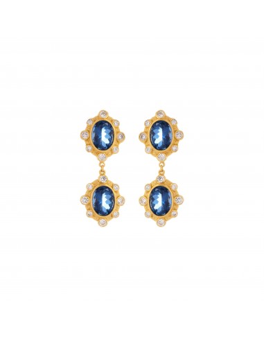 Calypso Earrings Sapphire Quartz & Clear Crystal 2023