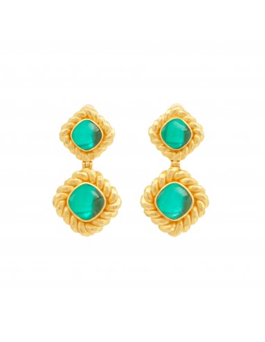 Carlotta Earrings Emerald Green Quartz destockage