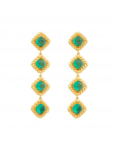 Annabella Earrings Emerald Green Quartz Amélioration de cerveau avec