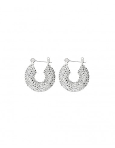 Pave Mini Donut Hoops- Silver Comparez et commandez 