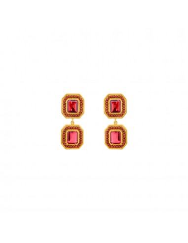 Jenny Earrings Red Quartz & Burgundy Red Jade commande en ligne