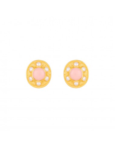 Vivienne Earrings Pink Coral & Pearls Dans la société mordern