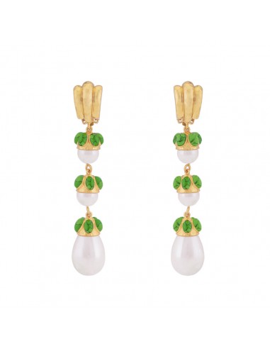 Delfina Earrings Green Turquoise & Pearl suggérées chez