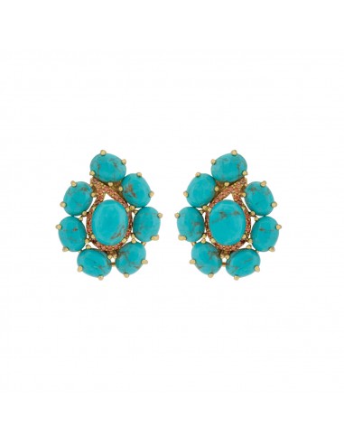 Carmella Earrings Golden Turquoise & Orange Crystal la chaussure