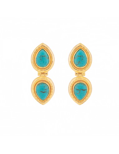 Paula Earrings Golden Turquoise pas cher chine