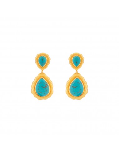 Paulina Earrings Golden Turquoise de technologie