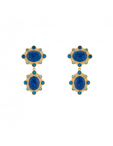 Vera Earrings Lapis & Blue Quartz Véritable concentré