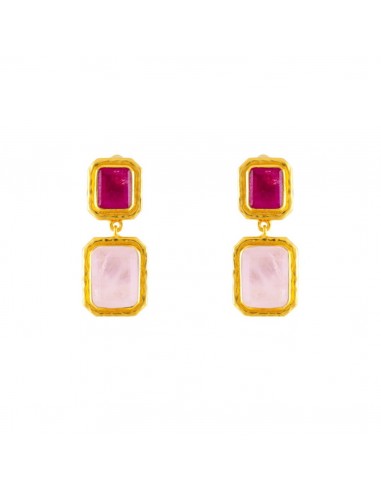 Fierce Earrings Rose Quartz & Pink Jade pas cheres