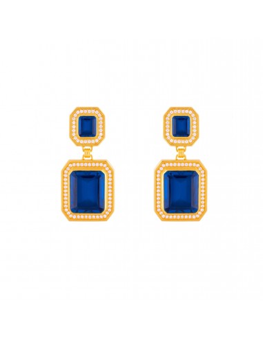 Jennifer Earrings Sapphire Blue Quartz & Clear Quartz Crystal vous aussi creer 