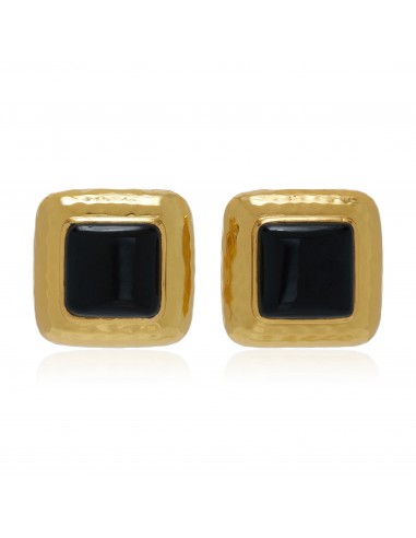 Domed Square Earrings Black Onyx suggérées chez