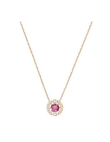 Swarovski Sparkling Dance Round Necklace, Red, Rose gold plating 5279421 de technologie