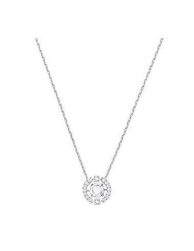 Swarovski Sparkling Dance Round Necklace, White, Rhodium Plating 5286137 À commander