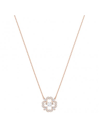 Swarovski Sparkling Dance Flower Necklace, White, Rose gold plating 5408437 de pas cher