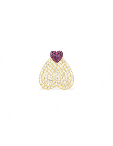 APM Mono Yellow Silver Heart-Shape Earring AE10106XKRY l'évolution des habitudes 