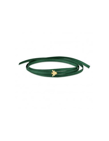 APM Green Satin Chocker Bracelet With Yellow Silver Bumble Bee AC3693GXY commande en ligne