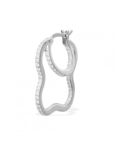 APM Mono Asymmetric Double Hoop Pendant Earring - Silver AE9794OX plus qu'un jeu 