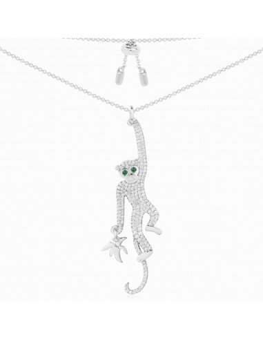 APM Monkey Silver Necklace AC3878XKG 50% de réduction en Octobre 2024