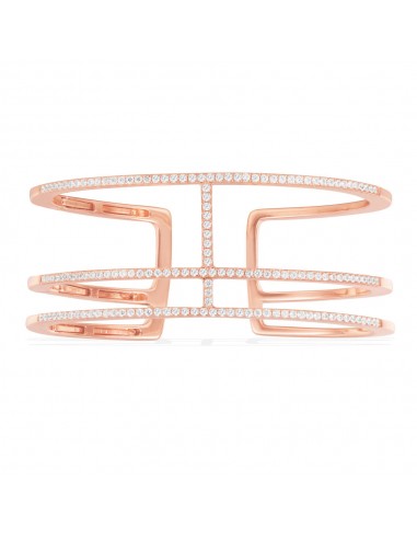 APM Triple Line Paved Open Cuff - Pink Silver RB3488OX Toutes les collections ici