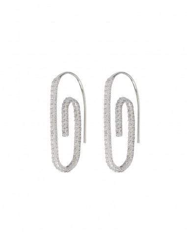 Pave Paper Clip Earrings- Silver Les êtres humains sont 