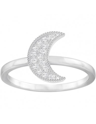 Swarovski Field Moon Ring, White, Rhodium Plating 5273148 en linge