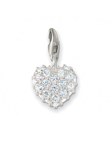 Thomas Sabo Jewellery Sparkly Heart Charm White 925 Sterling Silver/ Zirconia 0019-051-14 prix pour 