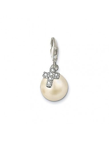 Thomas Sabo Jewellery Pendant Charm White 925 Sterling Silver/ Simulated Man-Made Pearl/ Zirconia 0577-054-14 français