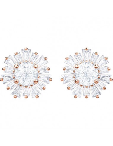 Swarovski Sunshine Pierced Earrings, White, Rose Gold Plating 5459597 Economisez 