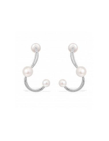 APM Dropping Earrings With Pearls - Silver AE9588XPL shop