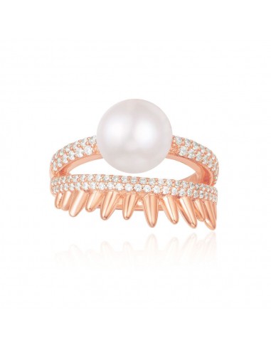 APM Pink Silver 'Spike' Ring With Pearl R17108XPL En savoir plus