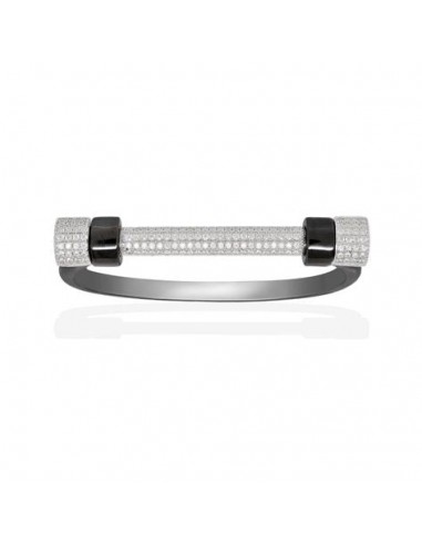 APM Bi-Color Silver U-Shaped Screw Bangle AB3053XBR Par le système avancé 