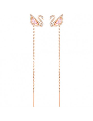 Swarovski Dazzling Swan Pierced Earrings, Multi-colored, Rose Gold Plating 5469990 outlet