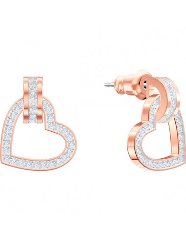 Swarovski Lovely Pierced Earrings, White, Rose Gold Plating 5466720 france