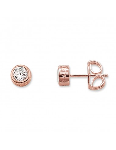 Thomas Sabo Rose Gold Plated Clear Cubic Zirconia Round Studs H1663-416-14 le des métaux précieux