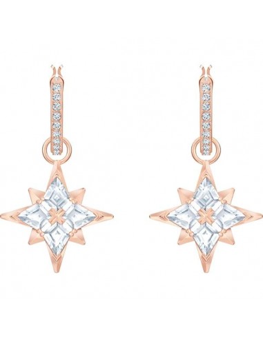 Swarovski Symbolic Star Hoop Pierced Earrings, White, Rose-gold Tone Plated 5494337 store