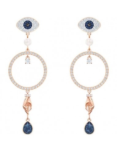 Swarovski Symbolic Hoop Pierced Earrings, Multi-colored, Rose-gold Tone Plated 5500642 Les êtres humains sont 