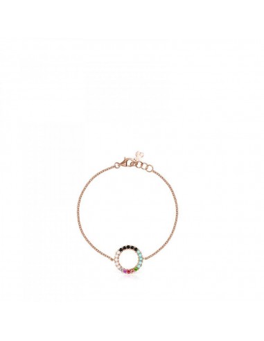 Tous Rose Gold Vermeil Straight disc Bracelet with Gemstones 912721500 france