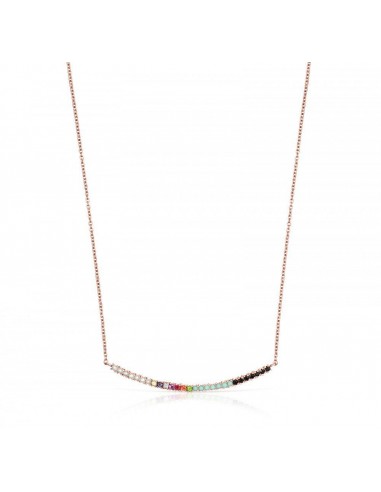 Tous Rose Gold Vermeil Straight Necklace with Gemstones 912722500 prix