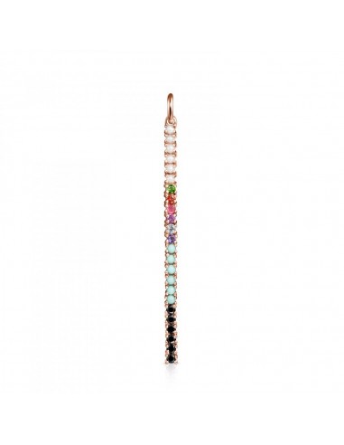 Tous Rose Gold Vermeil Straight bar Pendant with Gemstones 912724500 store