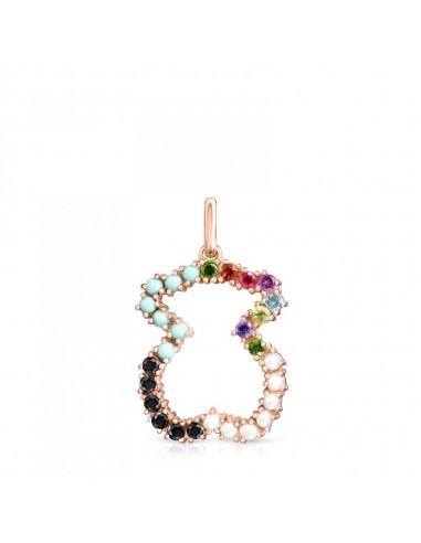 Tous Rose Gold Vermeil Straight bear Pendant with Gemstones 912724520 sur le site 