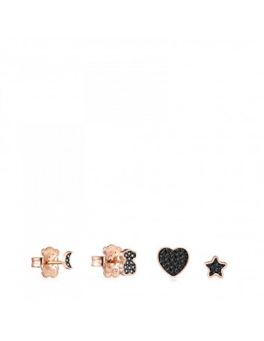 Tous Pack of rose Gold Vermeil Motif Earrings with Spinels 914933550 Economisez 