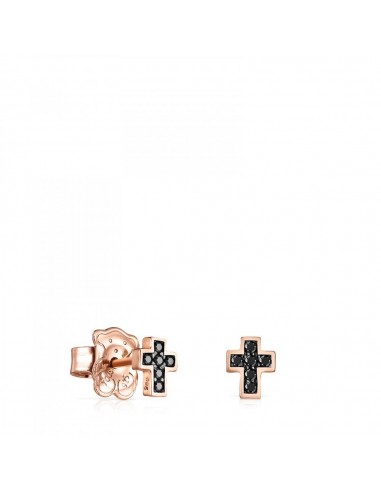 Tous Rose Gold Vermeil Motif cross Earrings with Spinels 914933600 destockage