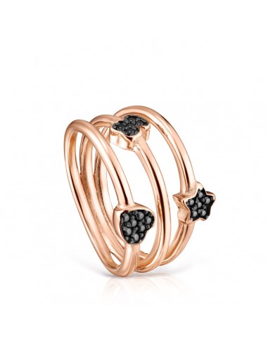 Tous Rose Gold Vermeil Motif Ring with Spinels 914935511 de France