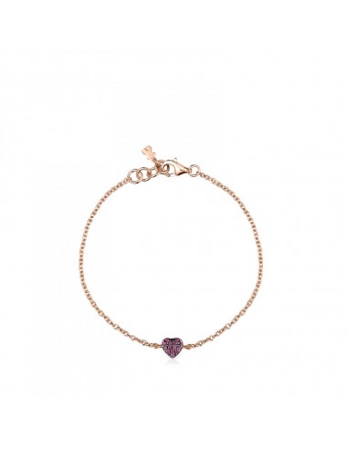 Tous Rose Gold Vermeil San Valentín heart Bracelet with Ruby 915301620 acheter