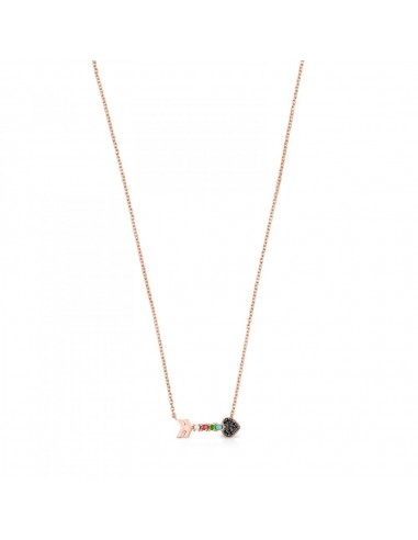 Tous Rose Gold Vermeil San Valentín arrow Necklace with Gemstones 915302500 Dans la société mordern