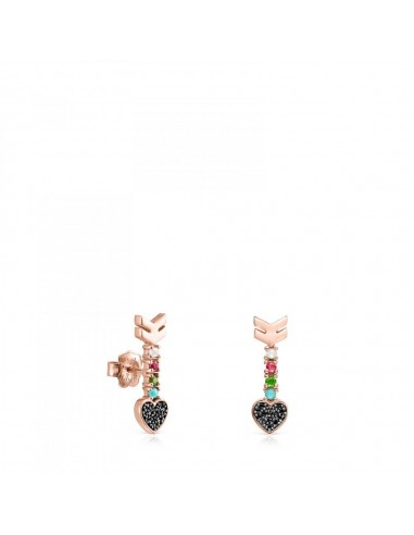 Tous Rose Gold Vermeil San Valentín arrow Earrings with Gemstones 915303500 Voir les baskets