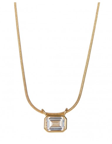 Brigitte Bezel Charm Necklace- Gold Fin de série