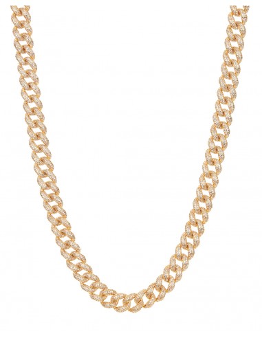 Pave Cuban Link Necklace- Gold la chaussure