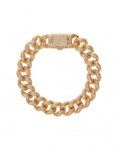 Pave Cuban Link Bracelet- Gold france